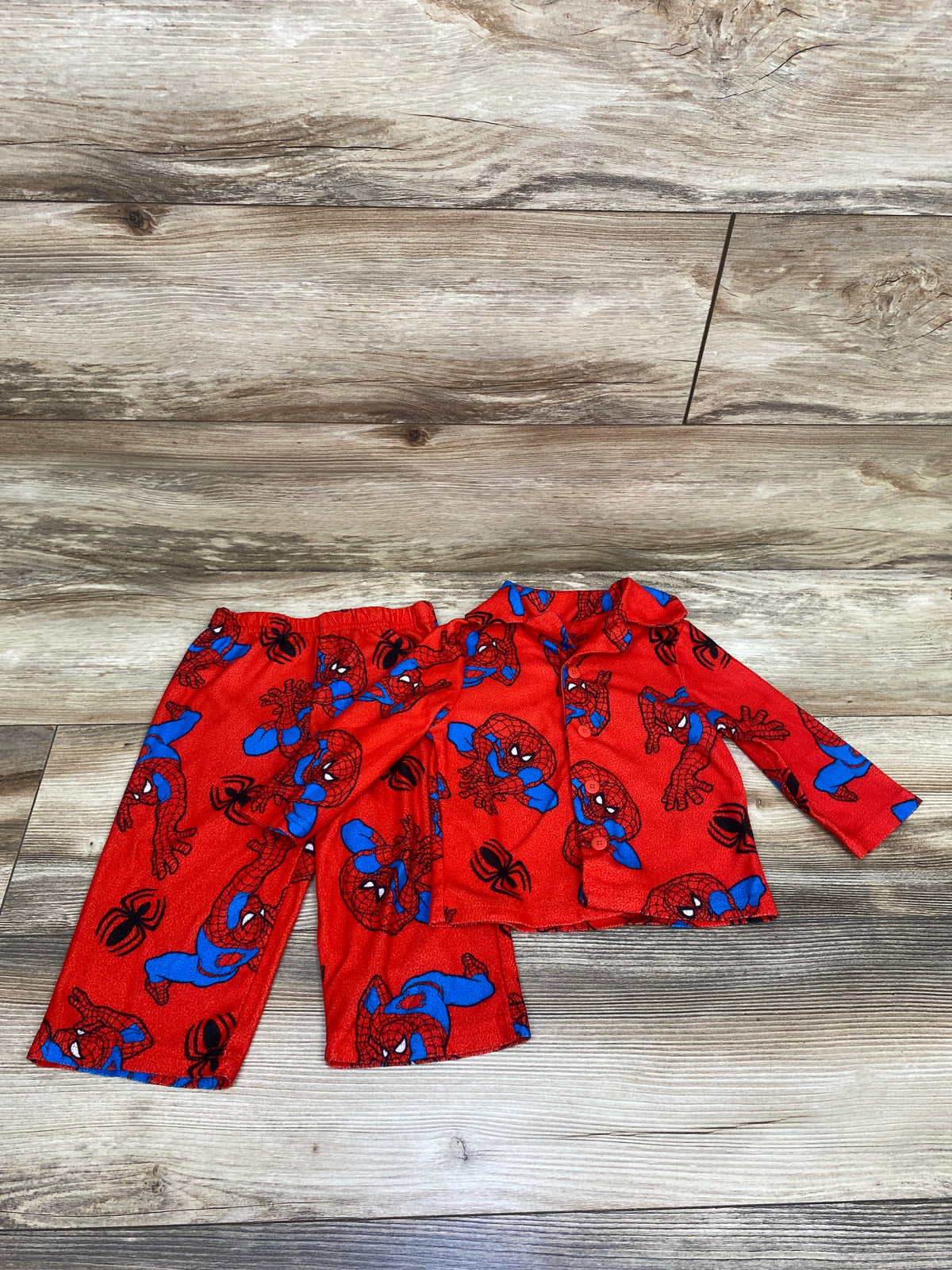 Marvel Spider-Man 2pc Coat Style Pajama Set Red sz 18m