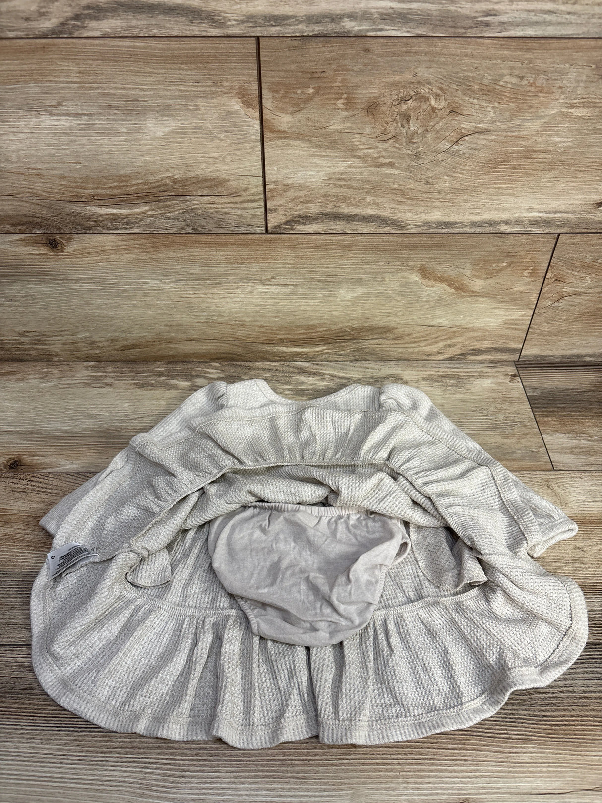 NEW Cat & Jack 2pc  Waffle Knit Dress & Bloomers Oatmeal sz 12m