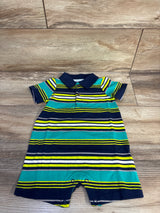 NWOT Simple Joys Striped Polo Shortie Romper Navy sz 12m