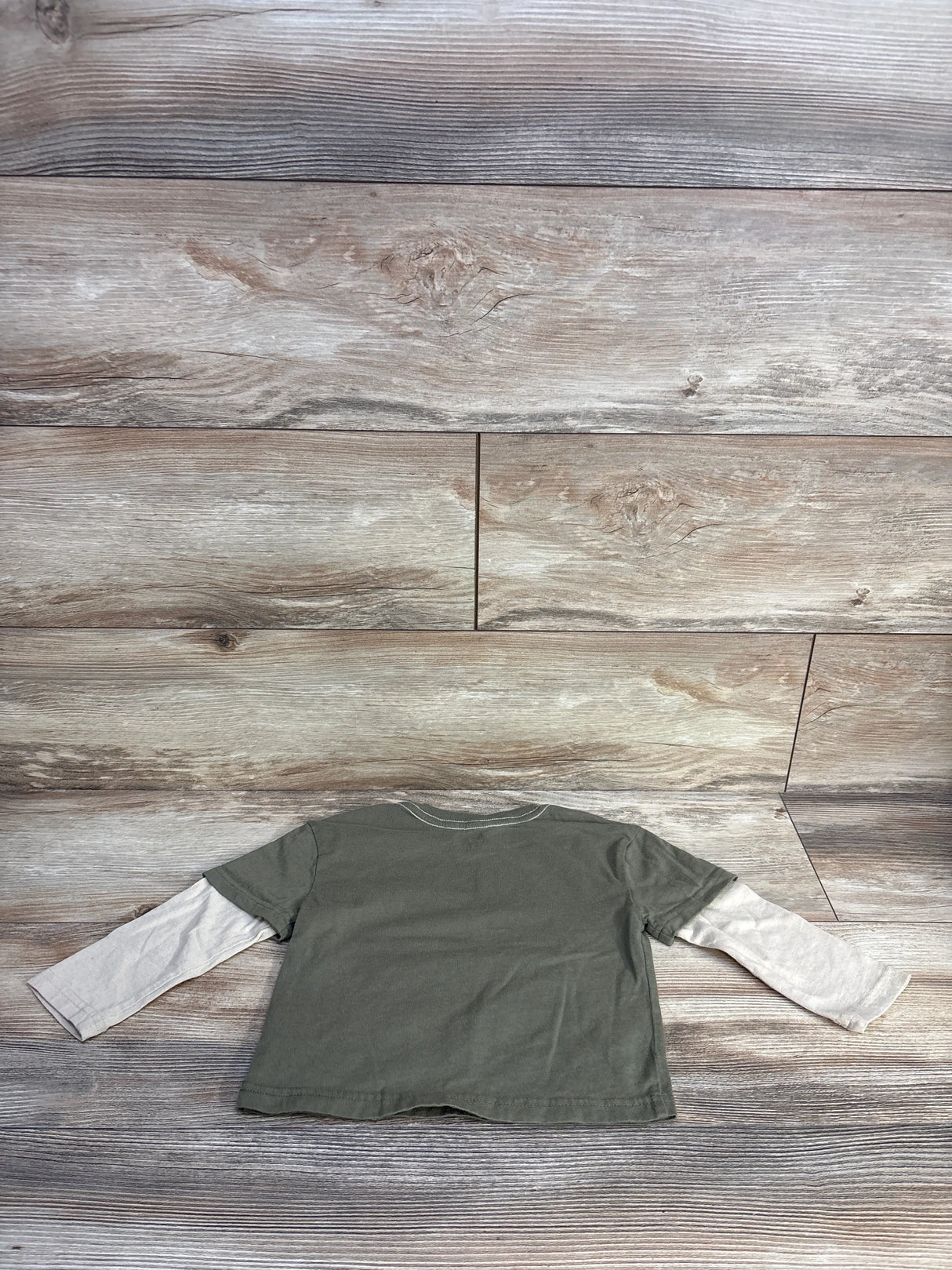 Wonder Nation Dinosaur Layered Sleeve Shirt Green sz 2T