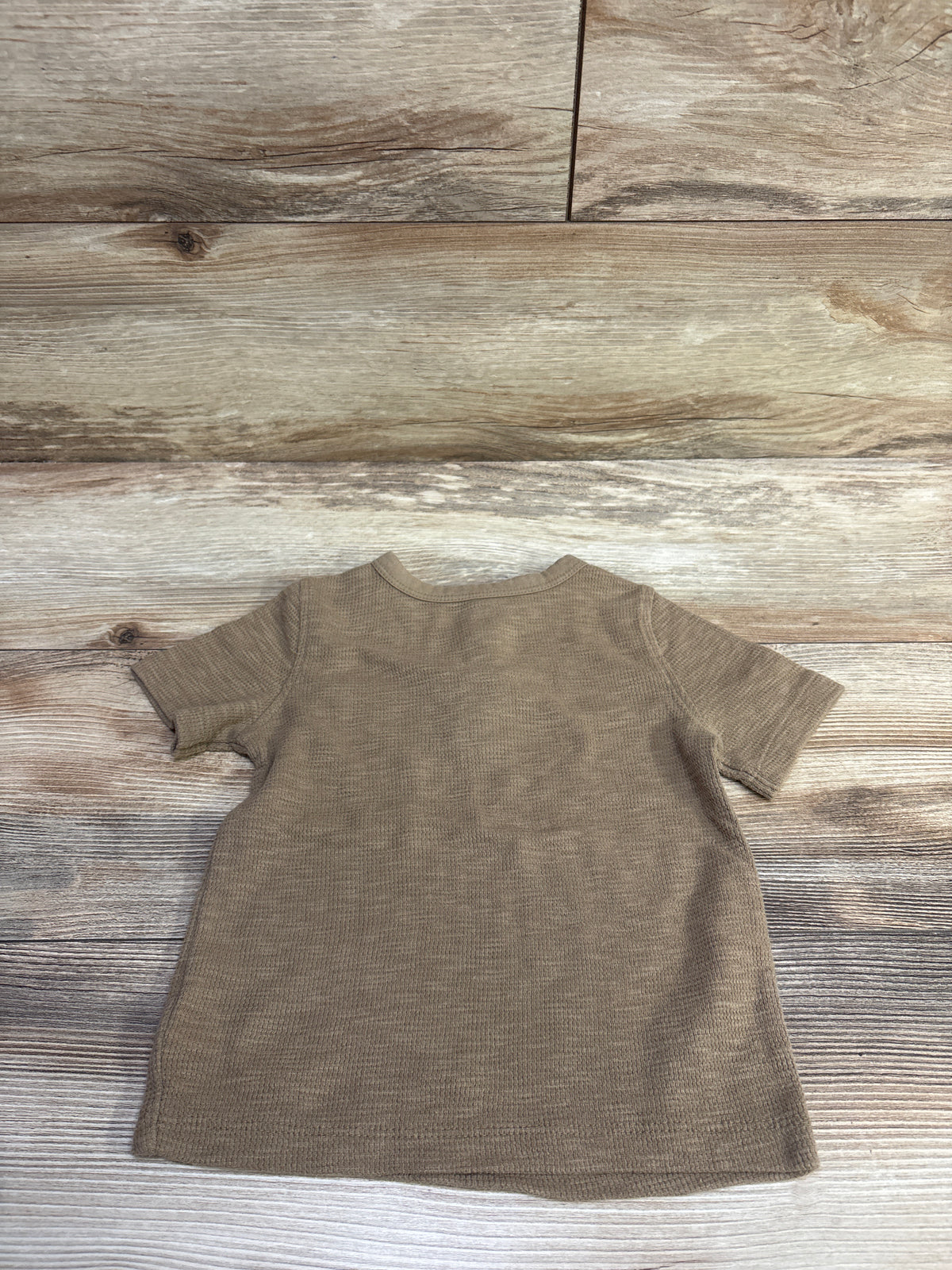 Old Navy Waffle Knit Henley Shirt Brown sz 2T