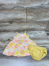 Cat & Jack 2pc Floral Dress & Bloomers Yellow sz 18m