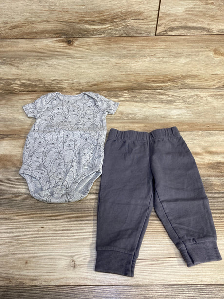 Carter's 2pc Bear Print Bodysuit & Pants Grey sz 9m - Me n Mommy To Be