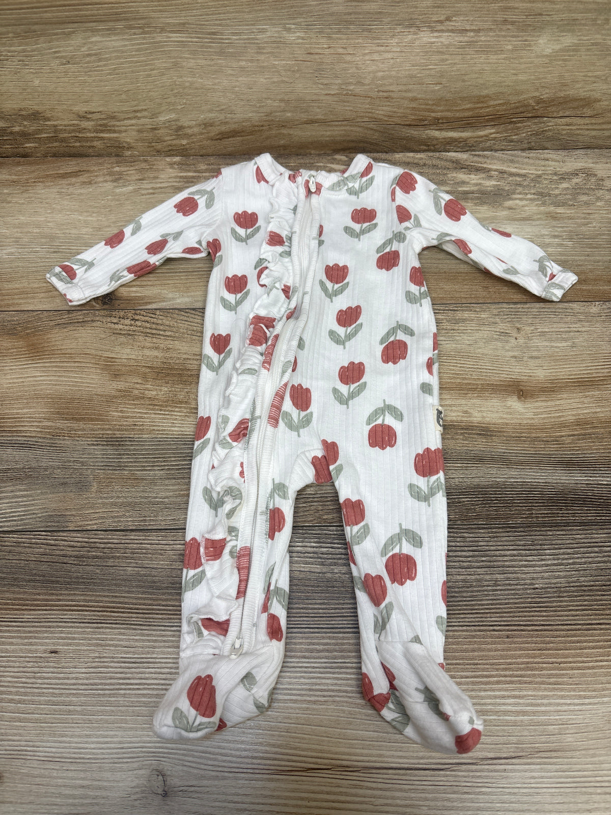 Rabbit + Bear Organic Ribbed Sleeper White sz 0-3m