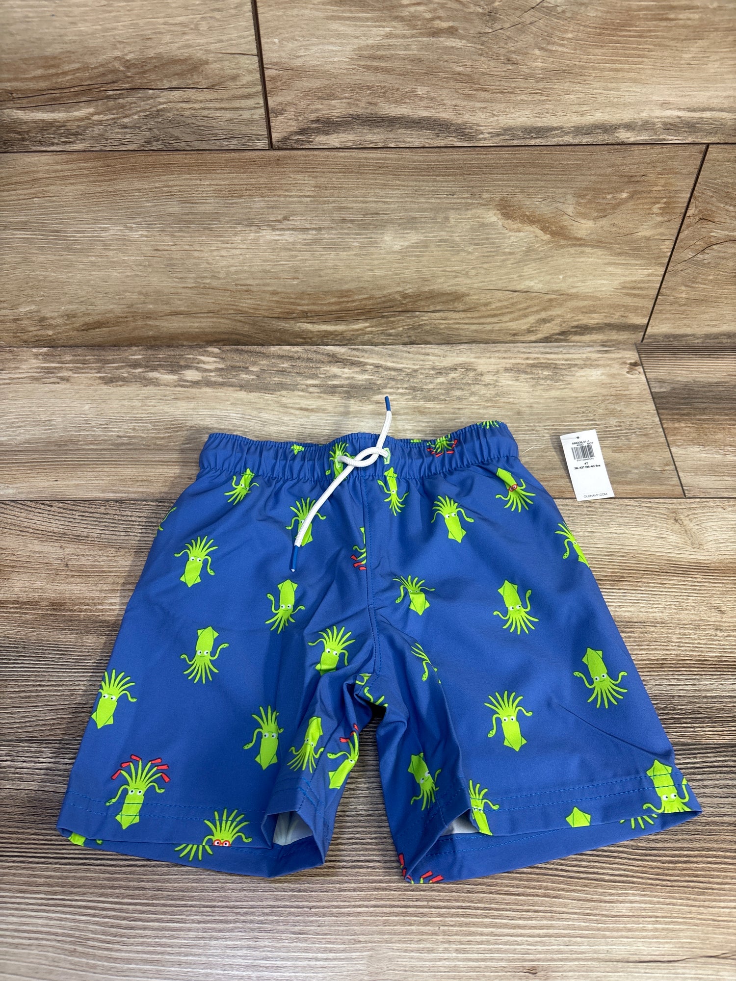 NEW Old Navy Squid Print Swim Trunks Blue sz 4T