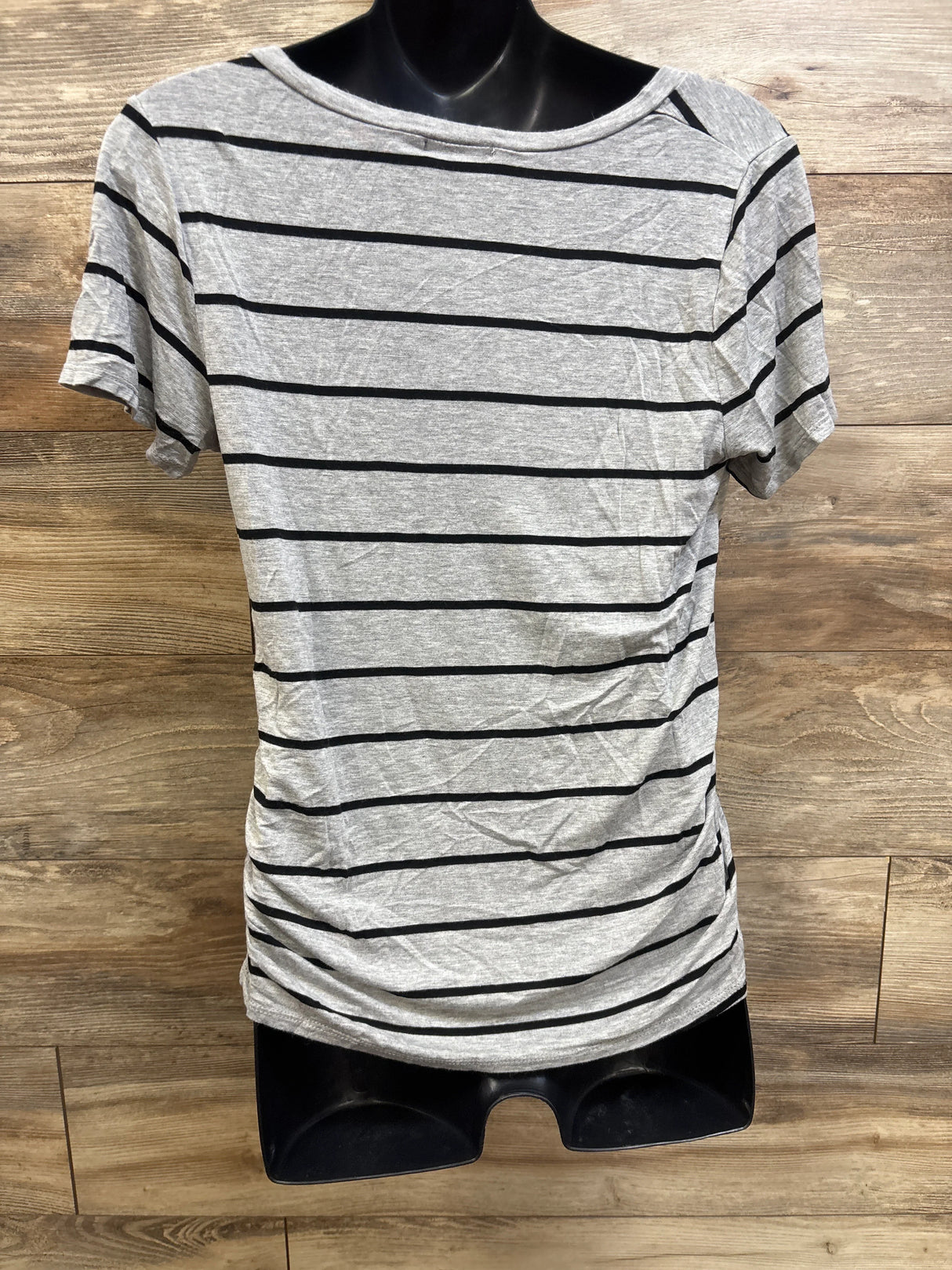 Ragdoll Maternity Striped Ruched Shirt Grey sz Medium