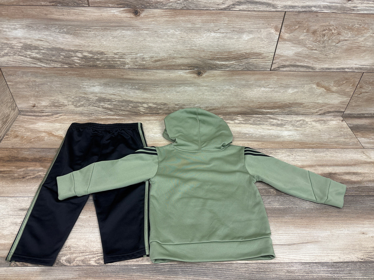 Adidas 2pc Pullover Hoodie & Joggers Set Green sz 24m