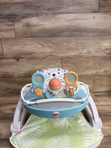 Fisher-Price Baby Deluxe Sit-Me-Up Floor Seat with Toy Bar - Snow Leopard