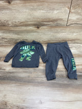 Baby Gap Marvel Organic 2pc Hulk Pajama Set Grey sz 12-18m