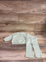 NEW Cat & Jack 2pc Floral Half-Zip Sweatshirt & Pants Set Green sz 6-9m