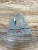 NEW Nike Hat And Mittens Dark Grey Heather sz 12-24m