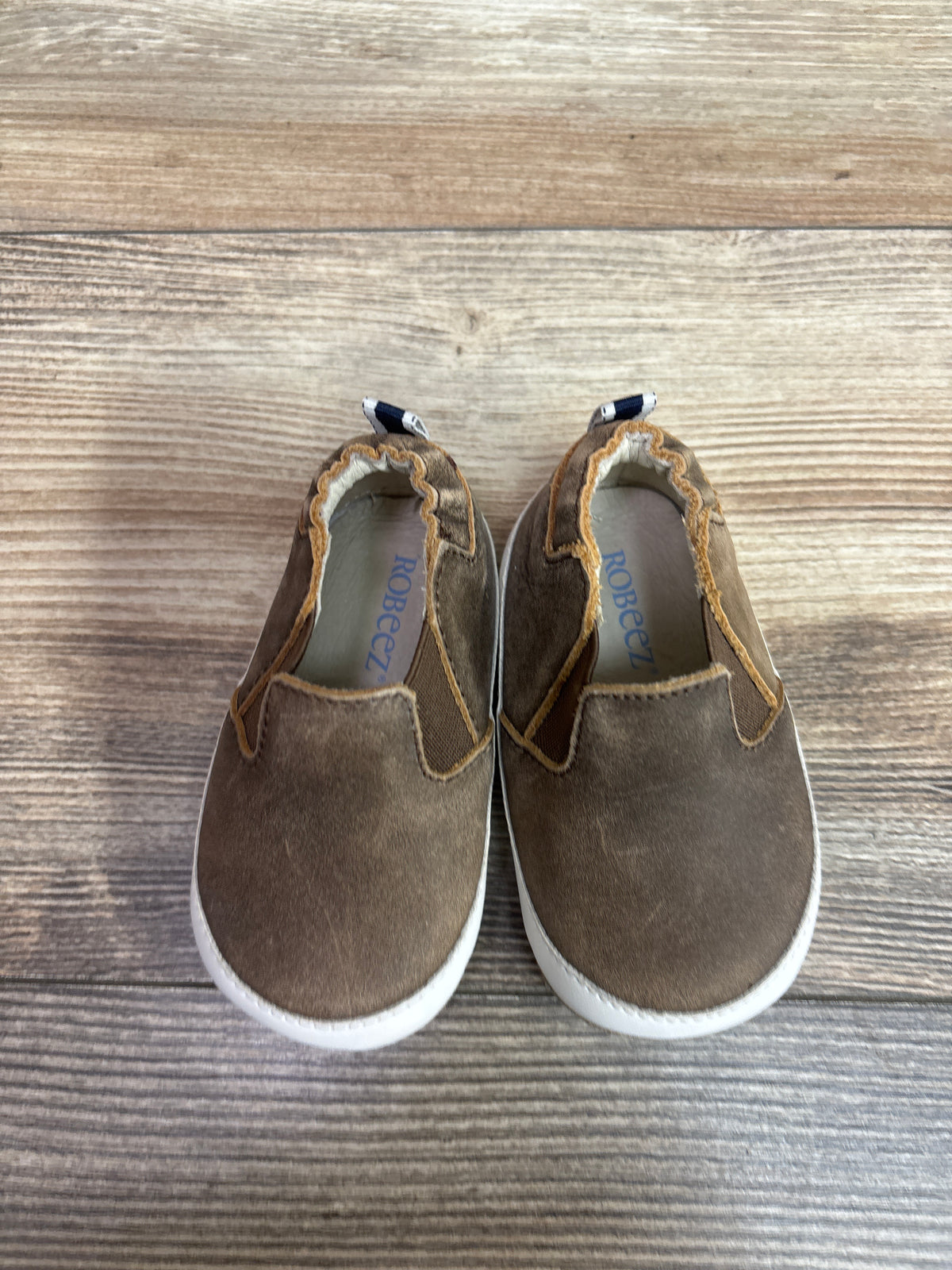 Robeez Lenny Loafer Crib Shoes Brown sz 3c