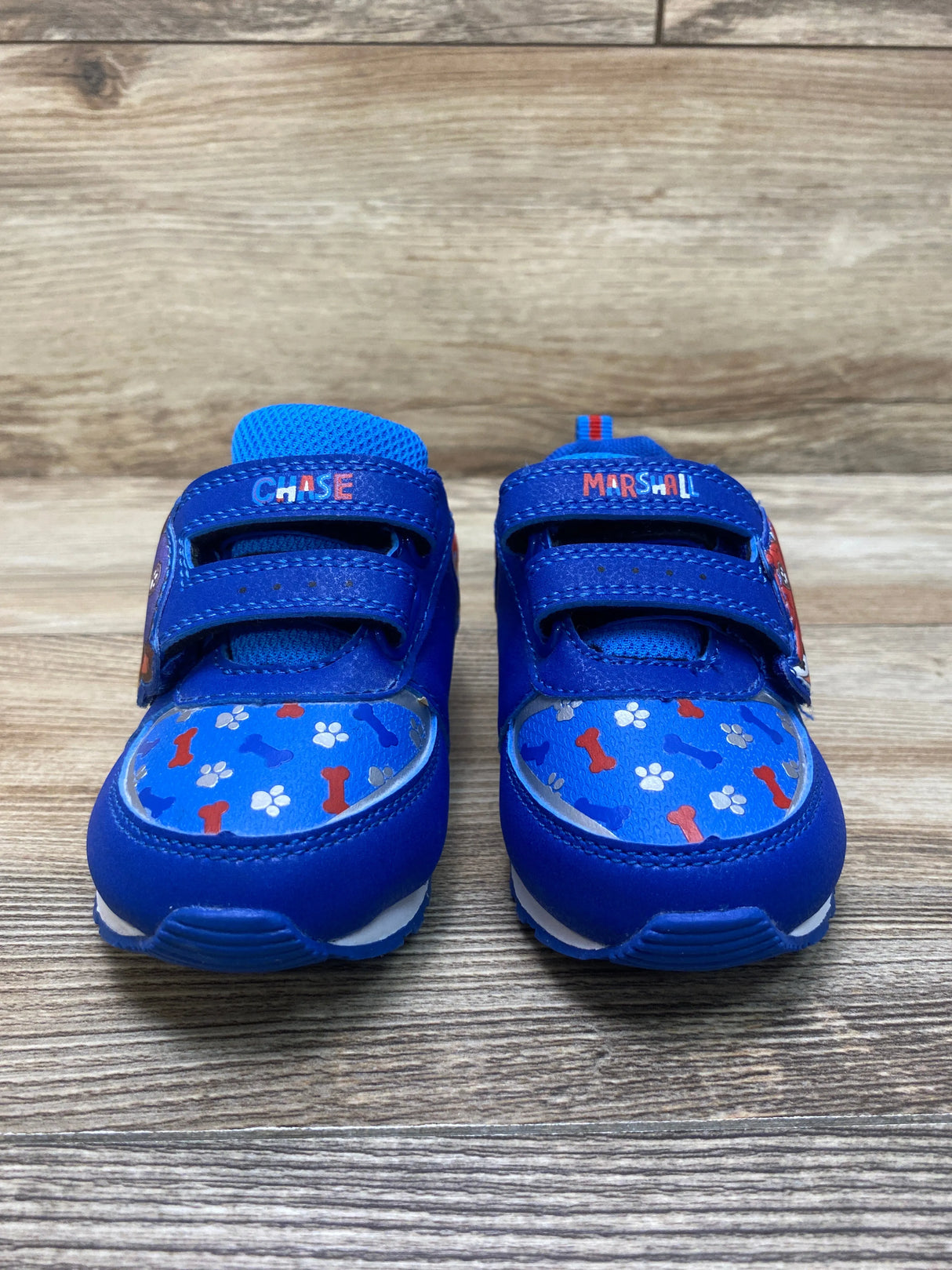 Paw Patrol Double Velcro Shoes Chase/Marshall Blue Sz 7c