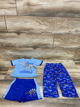 Mon Petit Bone Tired 3pc Pajama Set Blue sz 24m