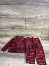 Little Me 2pc Plaid Coat Style Pajama Set Red sz 24m