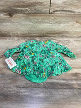 NEW Cat & Jack Floral Henley Dress & Bloomers Green sz 0-3m