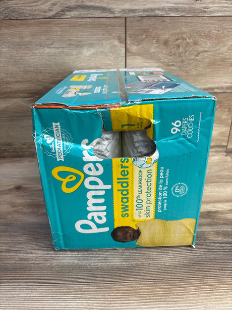 NEW Box of Pampers Swaddlers Sensitive Disposable Diapers 96ct. Size 1 - Me n Mommy To Be