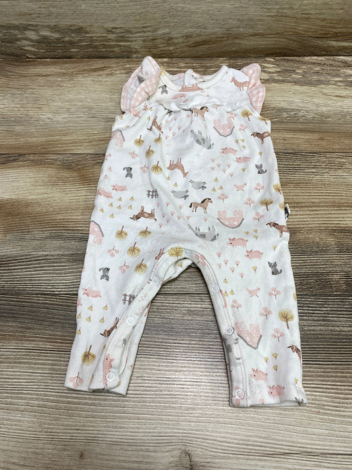 Rabbit + Bear Animal Print Romper White sz 0-3m - Me n Mommy To Be