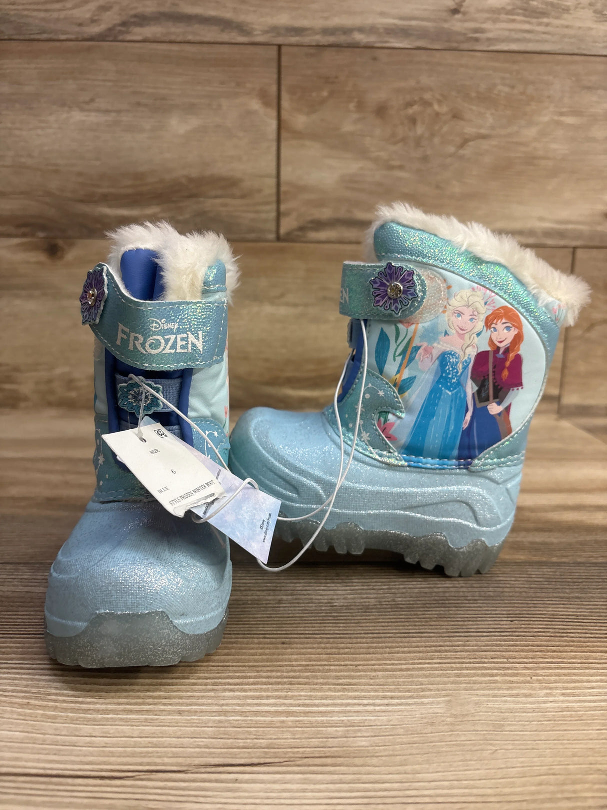 NEW Toddler Girls' Frozen Light-Up Winter Snow Boots sz 6c