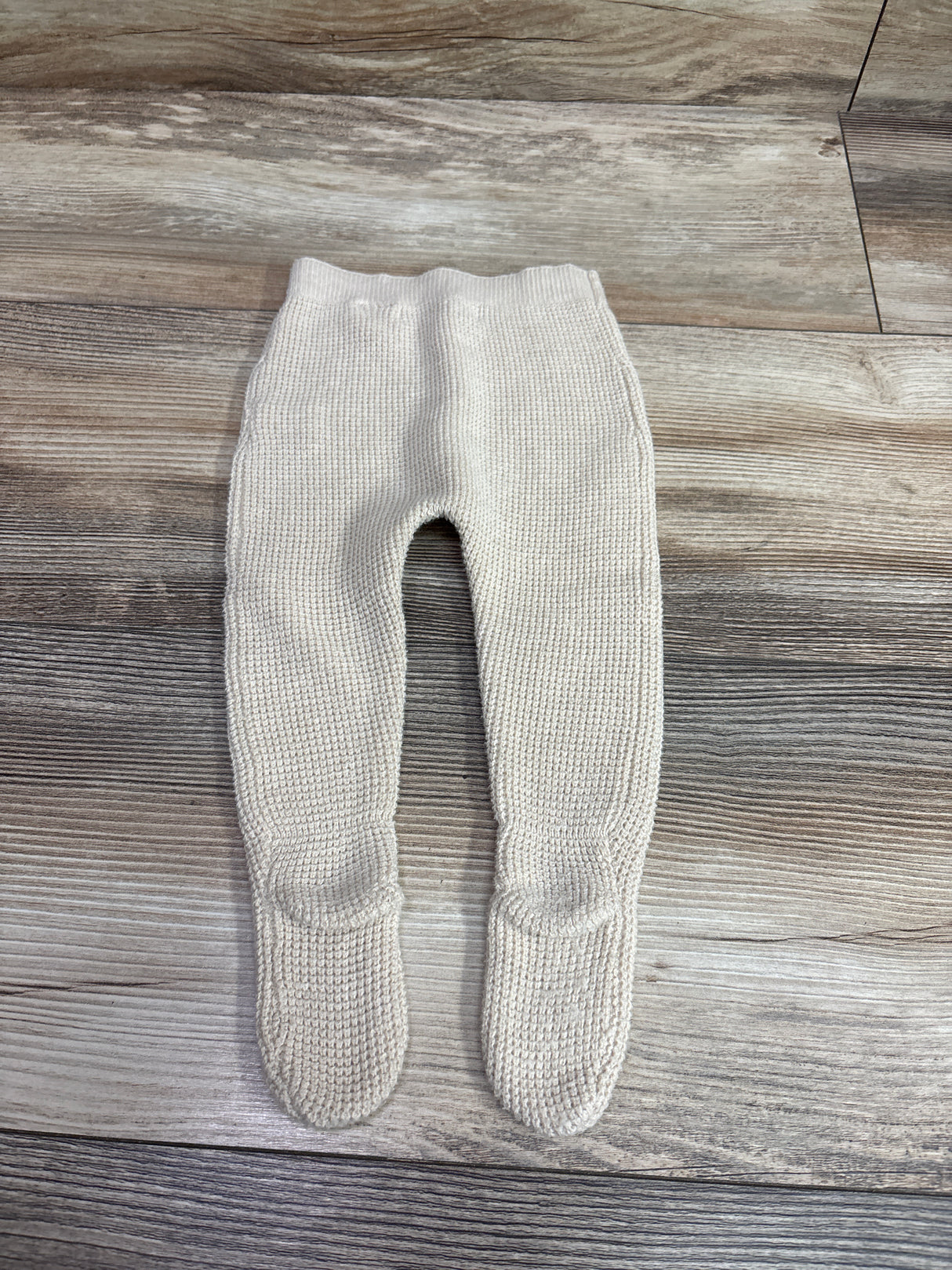 Zara Knit Footed Pants Beige sz 1-3m