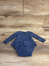 Carter's Waffle Knit Polka Dot Bodysuit Dress Blue sz 9m