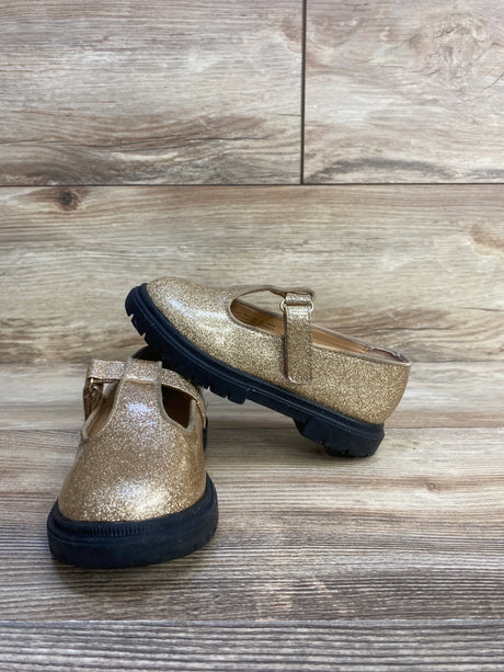 Cat & Jack T-Strap Glitter Sandals Tan sz 9c - Me n Mommy To Be