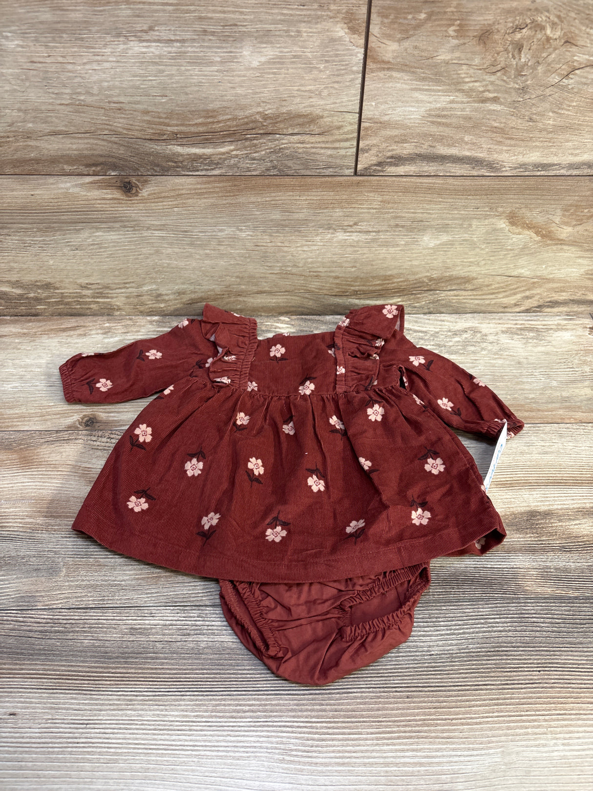 NEW Just One You 2pc Corduroy Dress & Bloomers Set Brown sz 3m