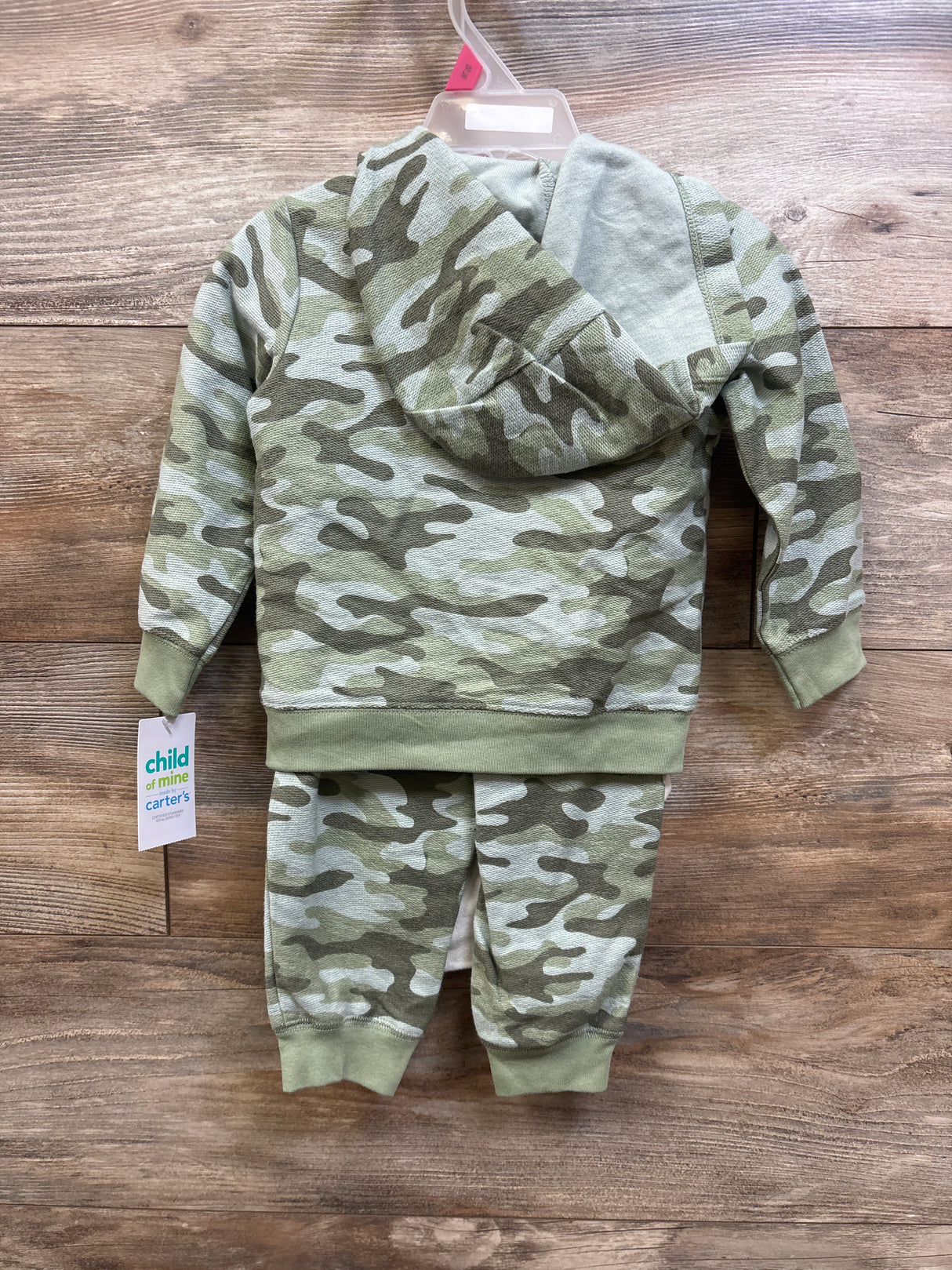 NEW Child Of Mine 3pc Camo Zip-Up Jacket, Joggers, & Bodysuit Set Green sz 18m