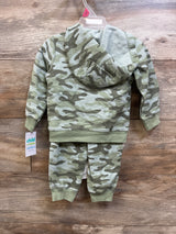 NEW Child Of Mine 3pc Camo Zip-Up Jacket, Joggers, & Bodysuit Set Green sz 18m