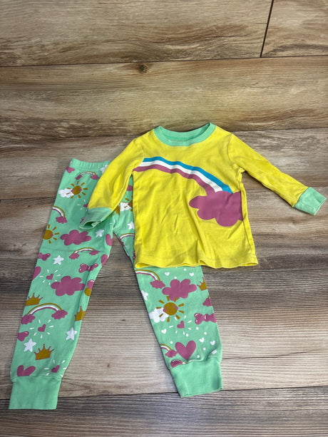 Dolphin & Fish 2pc Rainbow Pajama Set Yellow sz 2T - Me n Mommy To Be