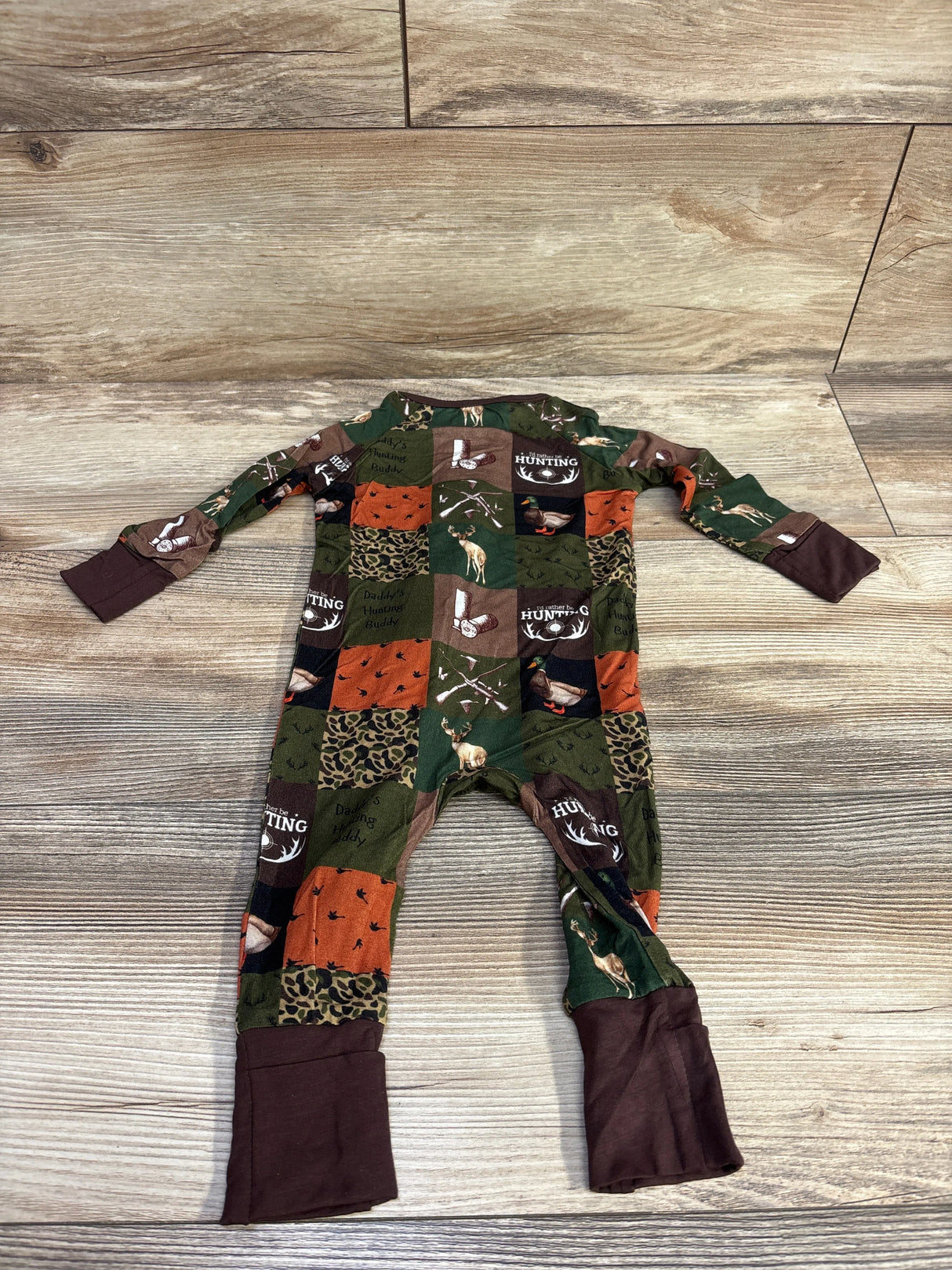 Hunting Patchwork Bamboo Sleeper Green sz 3-6m - Me n Mommy To Be