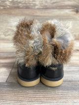 Comfy Kids Winter Boots With Faux Fur Trim Black Sz 6c