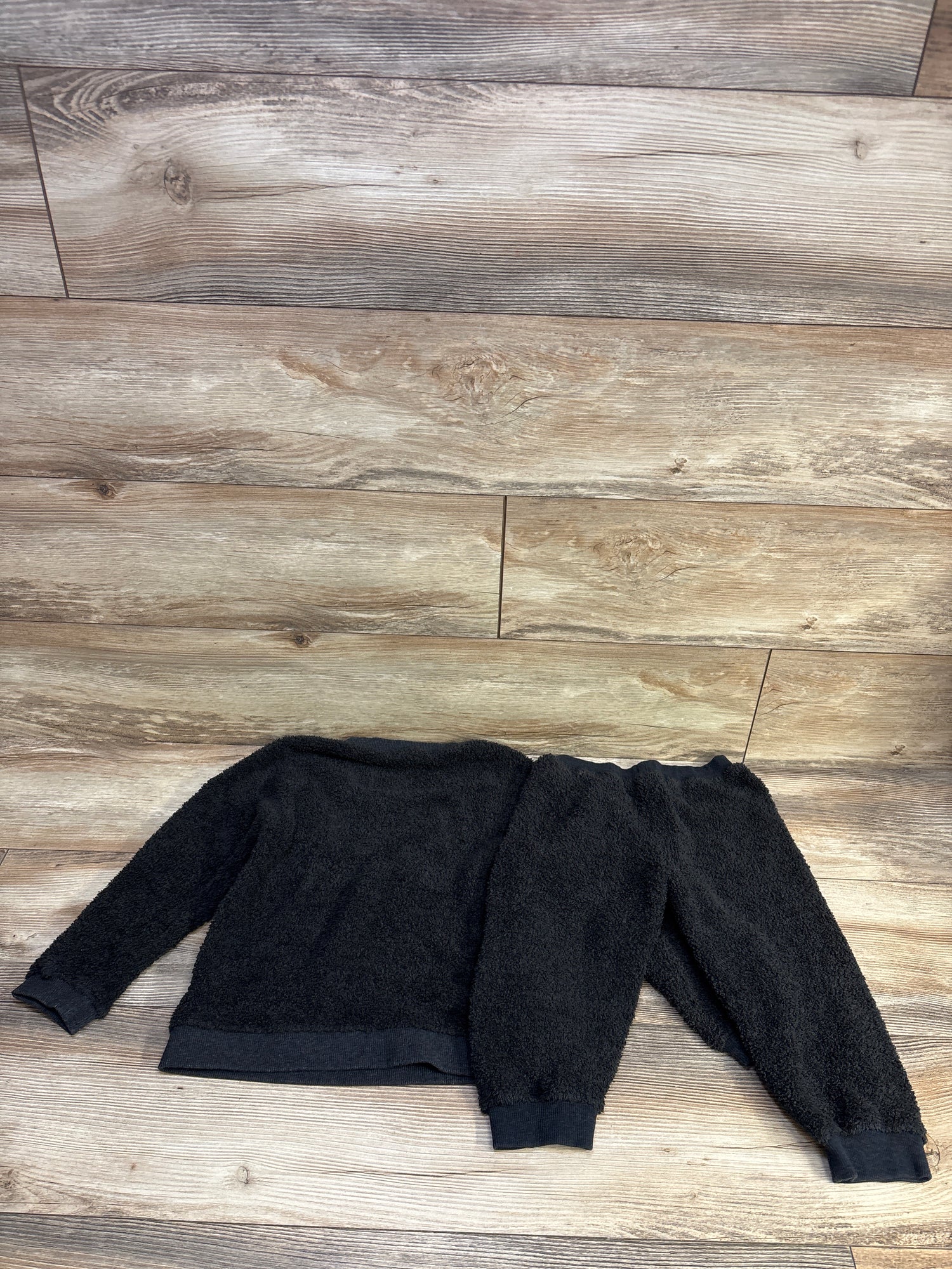 Monica + Andy 2pc Sherpa Pullover Sweatshirt & Pants Set Black sz 4T