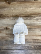 NEW NYGB  Pom Hat & Booties 2pc Set sz 0-6m