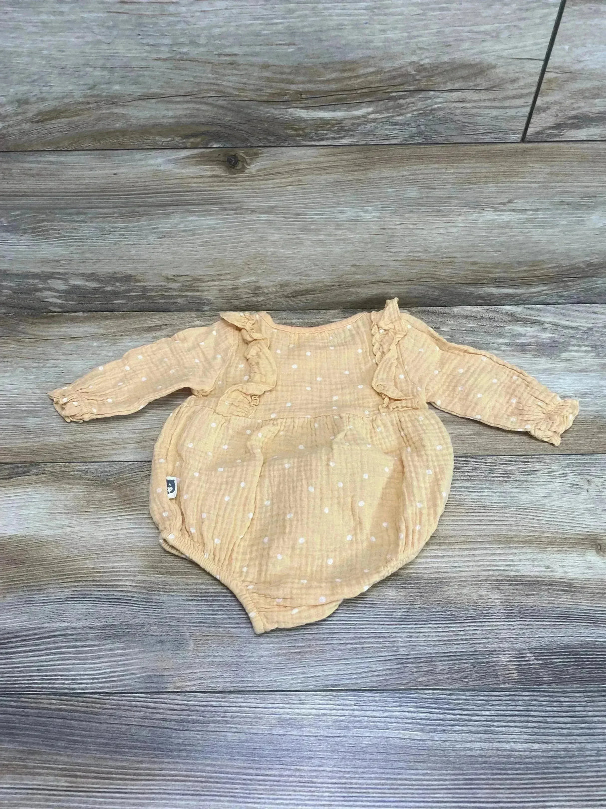 Rabbit + Bear Muslin Ruffle Bubble Romper Yellow sz 3-6m - Me n Mommy To Be