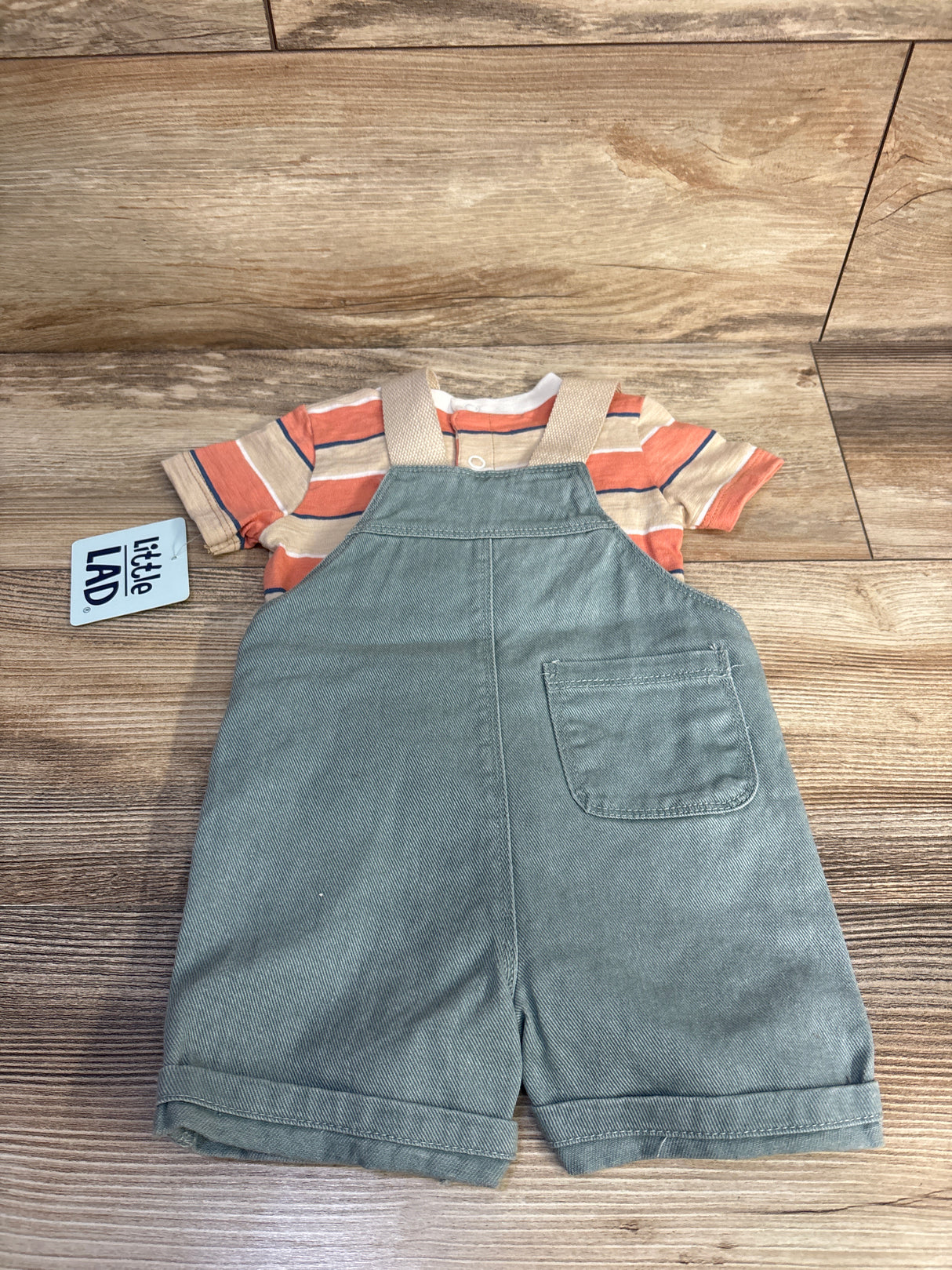 NEW Little Lad 2pc Shortall Set Beige sz 3/6m