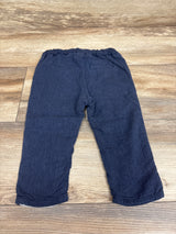 H&M Lined Drawstring Cotton Pants Blue sz 12m