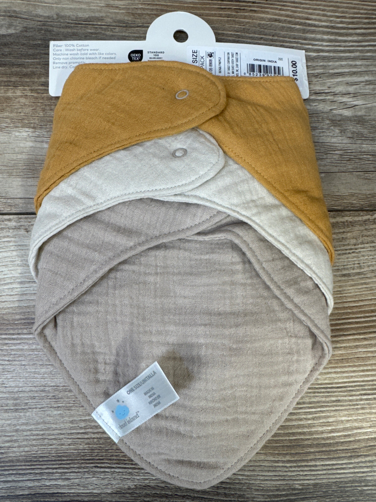 NEW Cloud Island 3pk Muslin Bandana Bibs One Size