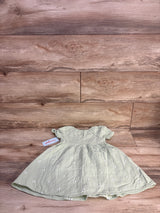 NEW Cat & Jack Embroidered Butterfly Gauze Dress Sage sz 3T