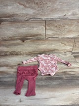 Rachel Zoe 2pc Butterfly Bodysuit & Ruffle Leggings Pink sz 0/3m