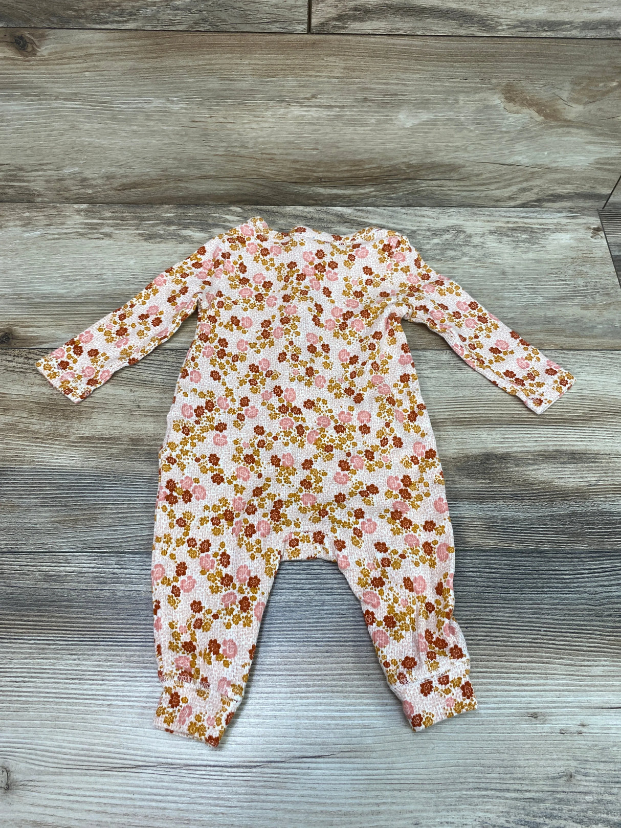 Old Navy Floral Thermal Henley Coverall Pink  sz 3-6m