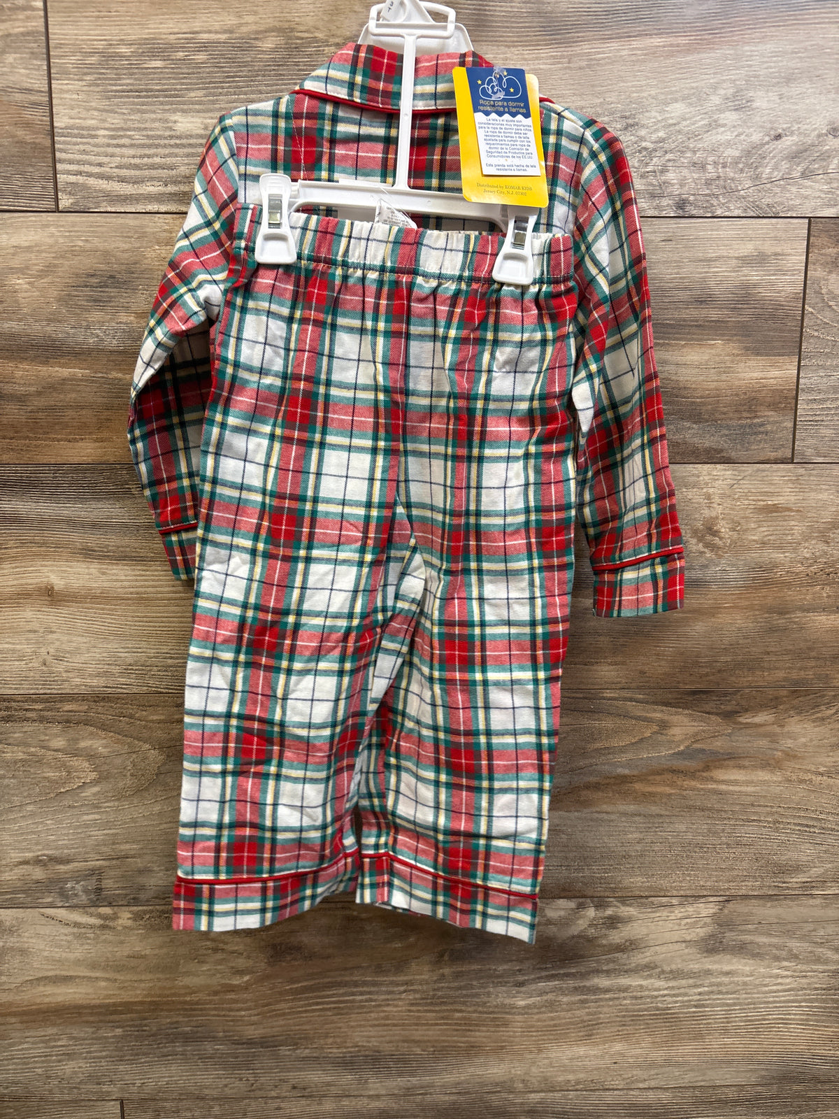 NEW Sainteve 2pc Plaid Pajama Set Red sz 3T