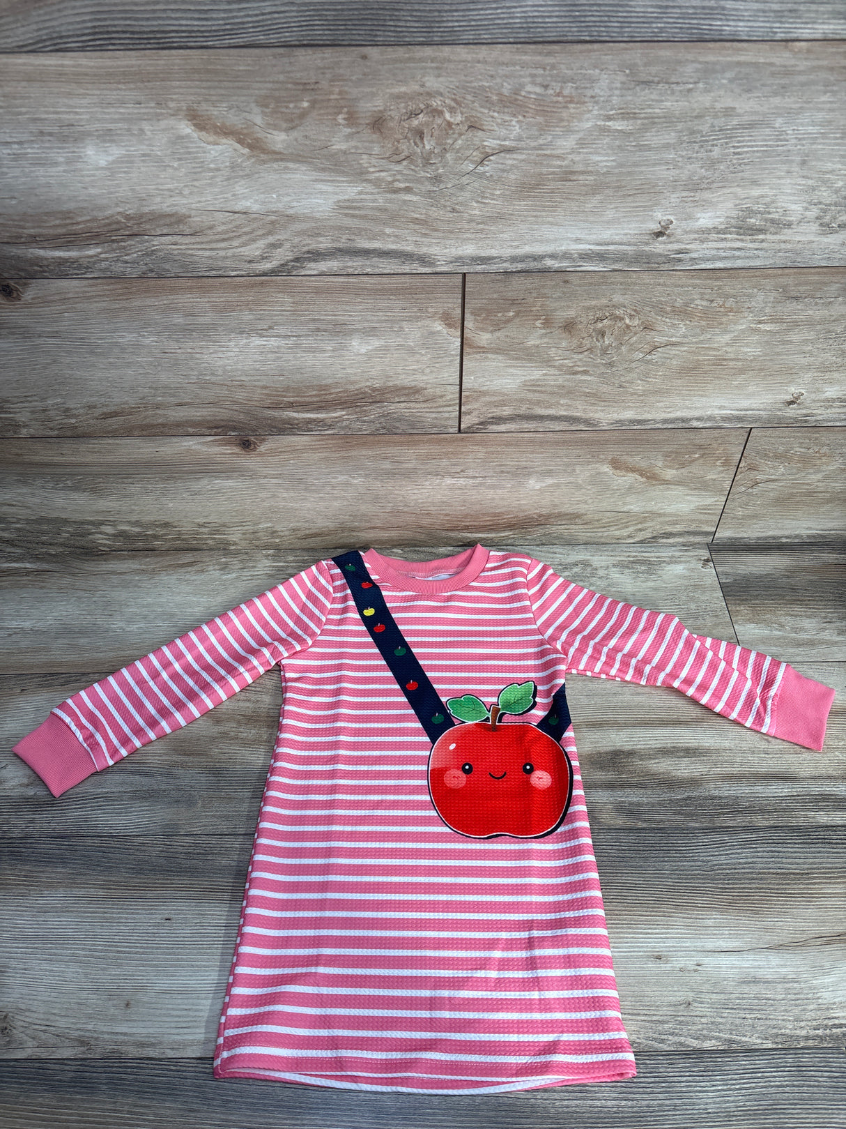 Shein Striped Apple Print Dress Pink sz 5T