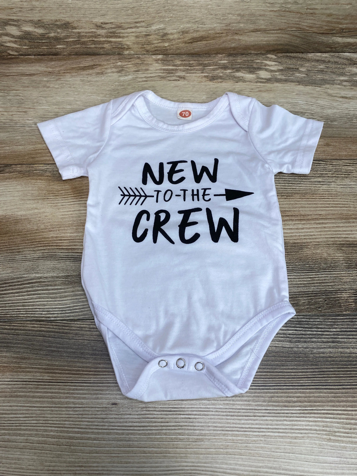 New To The Crew Bodysuit White sz 3-6m