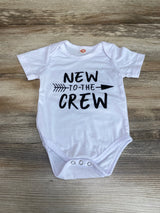 New To The Crew Bodysuit White sz 3-6m