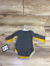 NEW Dapper Dude 3pk Waffle Knit Henley Bodysuits Grey sz 3-6m