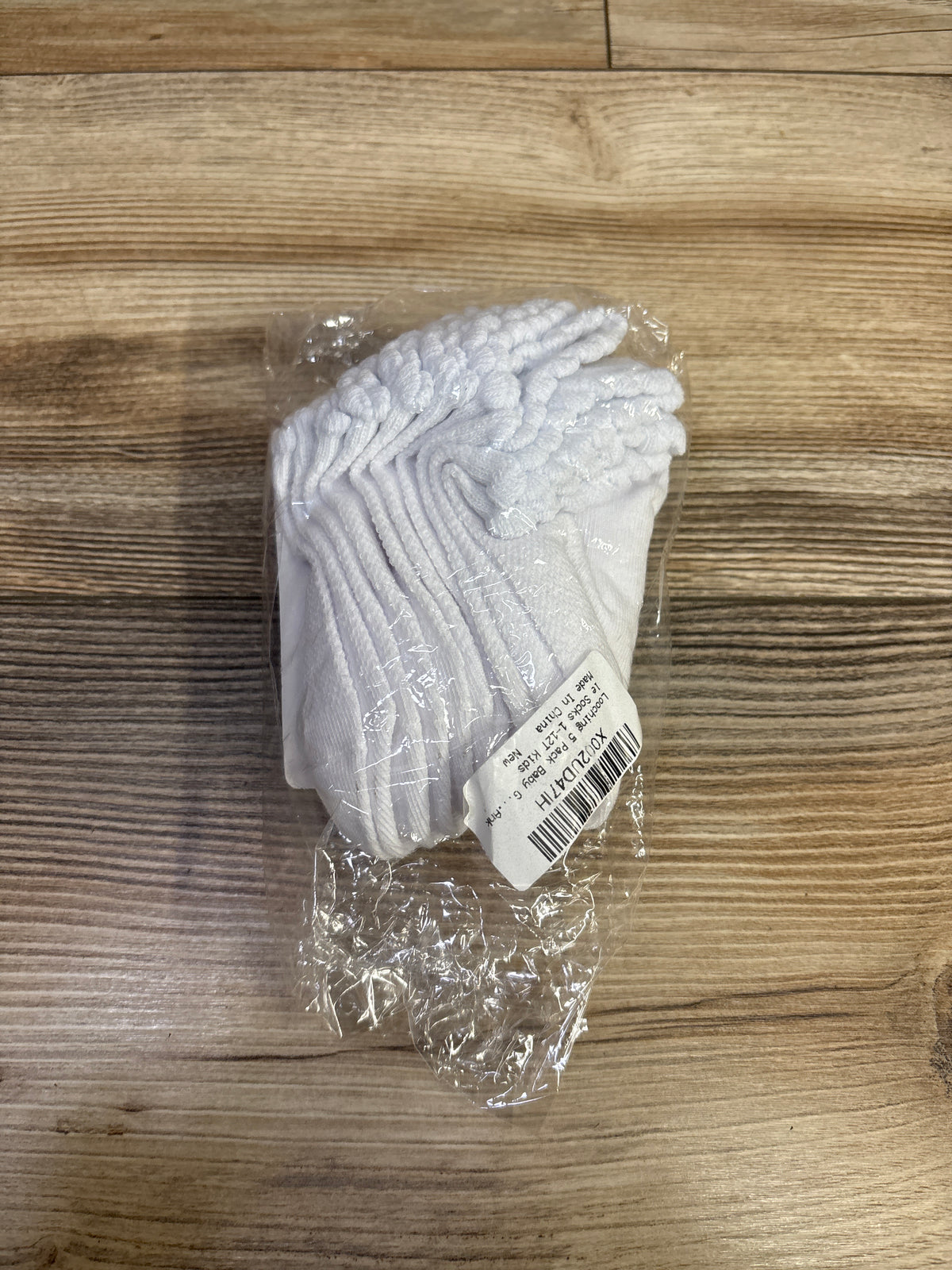 NEW Looching 5pk Ankle Socks White sz 1-3T