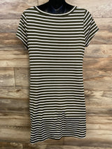 Heart & Hips Striped Short Sleeve Bodycon Green XL