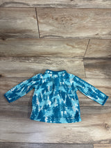 Cat & Jack 1/4 Tree Print Fleece Pull Over Blue sz 12m
