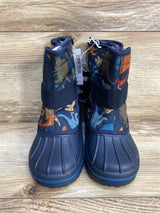 NEW Children's Place Dino Snow Boots Navy sz 8c